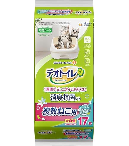 トイレシート　デオトイレ 複数ねこ 消臭、抗菌 16枚×4袋セット Amazon | デオトイレ 複数ねこ用 ふんわり香る消臭・抗菌シート